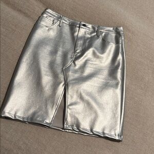 Sanctuary Metallic Silver Pencil Skirt